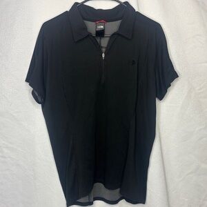 The North Face Womens Quarter Zip Athletic Top XL Black Short Sleeve